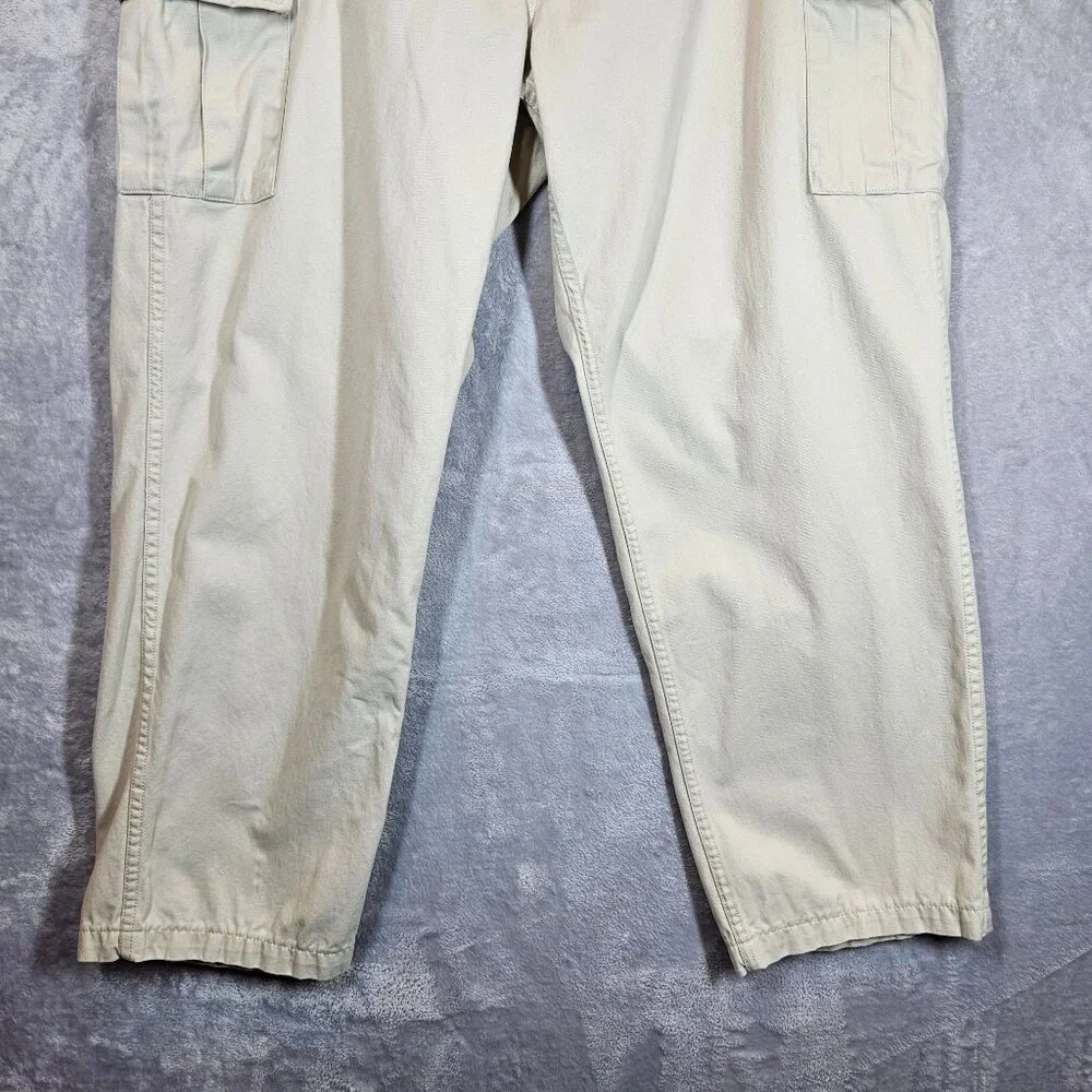 Cabela's Cargo Pants Mens 42 Tan Khakis Button Pocket Flaps Gorpcore Hiking Work